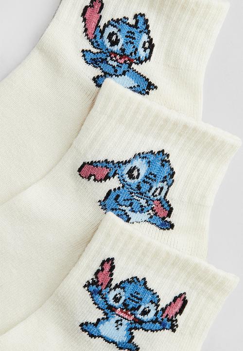 H&M - 5-Pack ankle socks - white/lilo & stitch