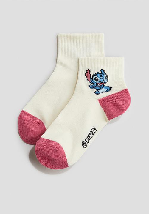 H&M - 5-Pack ankle socks - white/lilo & stitch