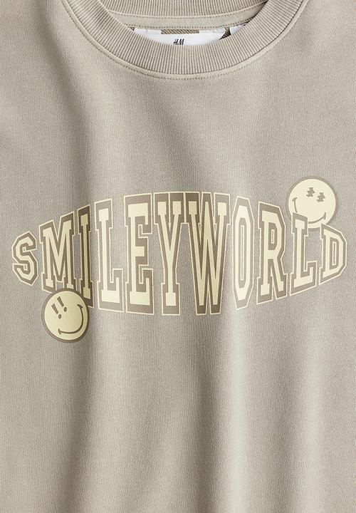 H&M - Print-motif T-shirt - beige/smileyworld® 