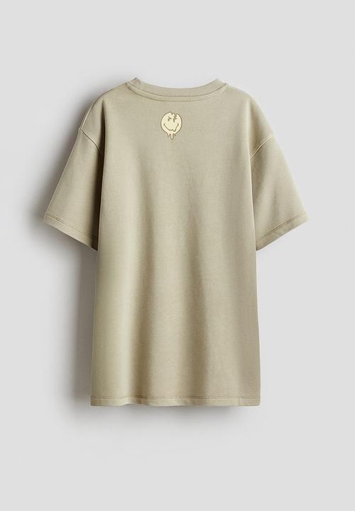 H&M - Print-motif T-shirt - beige/smileyworld® 