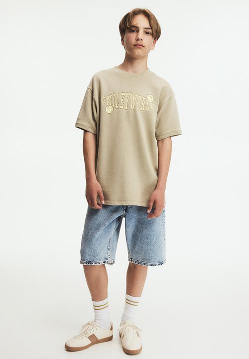 H&M - Print-motif T-shirt - beige/smileyworld® 