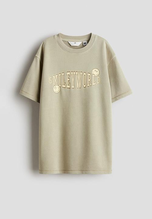 H&M - Print-motif T-shirt - beige/smileyworld® 