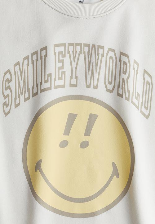 H&M - Print-motif T-shirt - white/smileyworld®