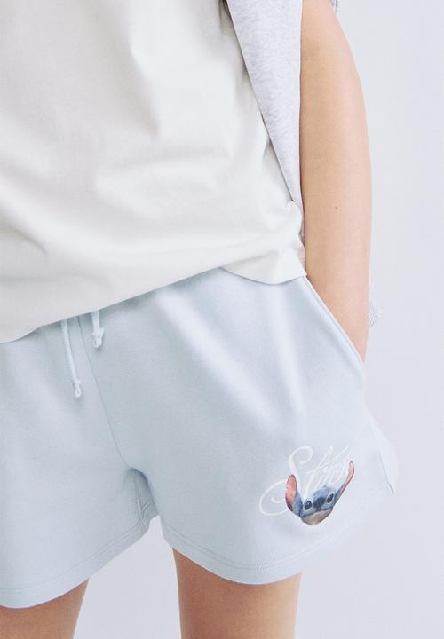 H&M - Print-motif sweatshorts - light blue/lilo & stitch