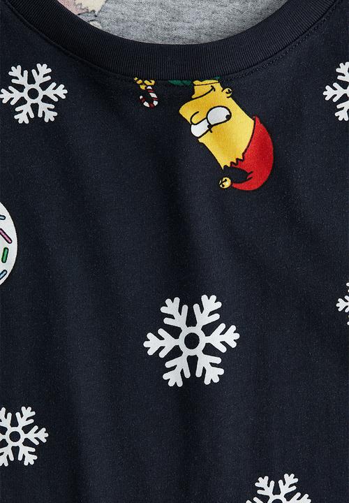 H&M - Printed T-shirt - navy blue/the simpsons