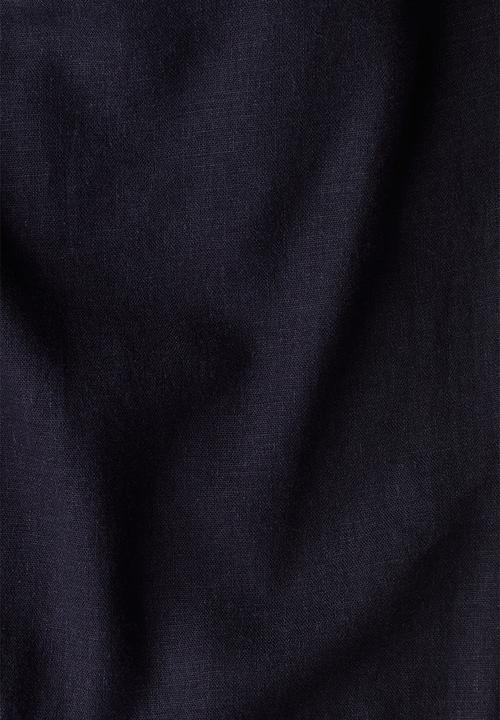 H&M - Relaxed fit linen-blend trousers - navy blue