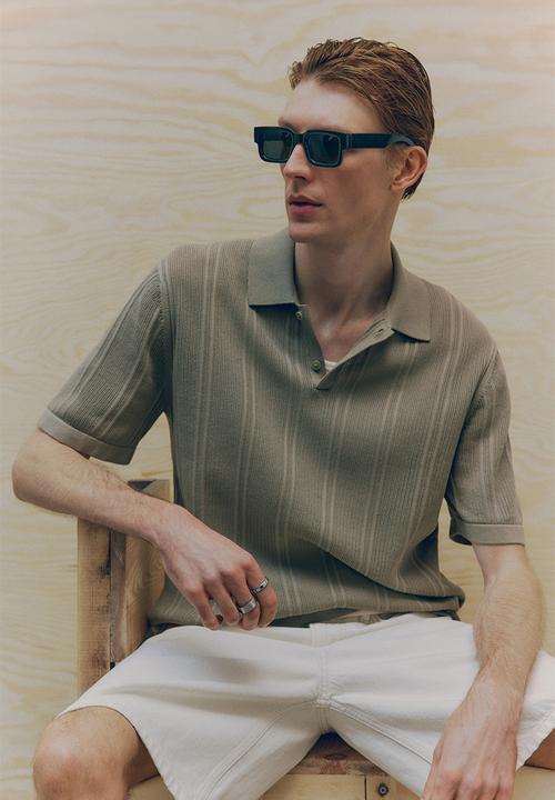 H&M - Regular fit polo shirt - khaki green