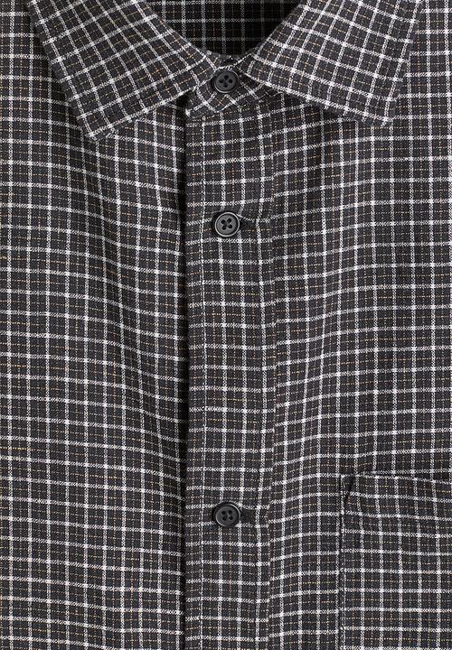 H&M - Oversized fit short-sleeved linen-blend shirt - black checked