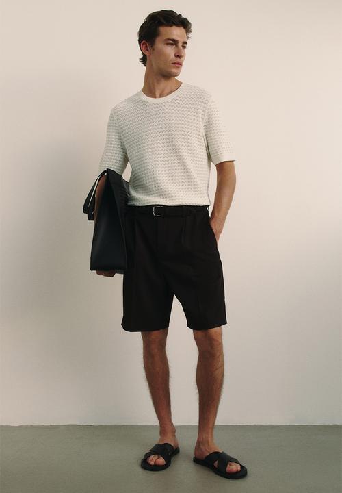 H&M - Slim fit knitted t-shirt - white