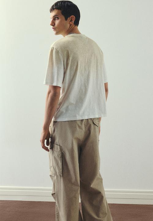 H&M - Oversized fit t-shirt - white/cowboy