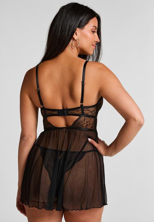 Hunkemoller - Bd wired lace isabelle dot mes - black