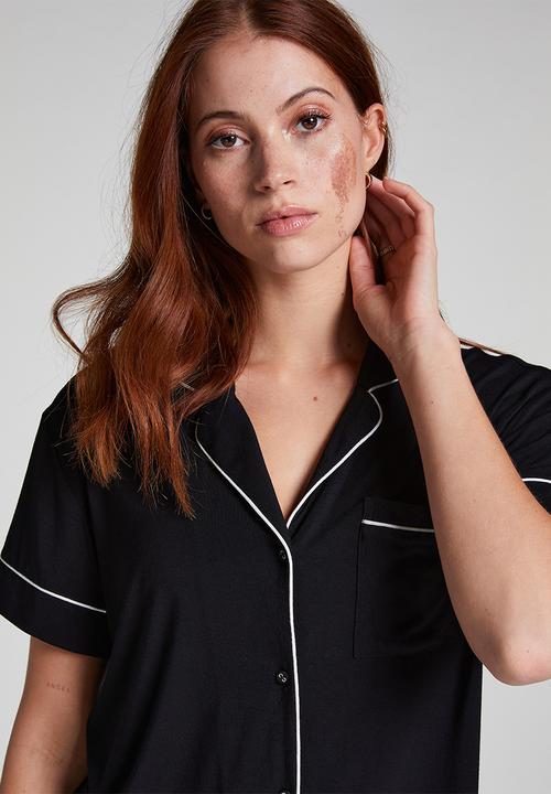 Hunkemoller - Jacket ss jersey essential - black