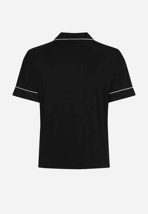 Hunkemoller - Jacket ss jersey essential - black