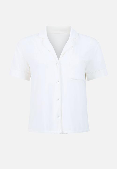 Hunkemoller - Jacket ss jersey essential - whisper white