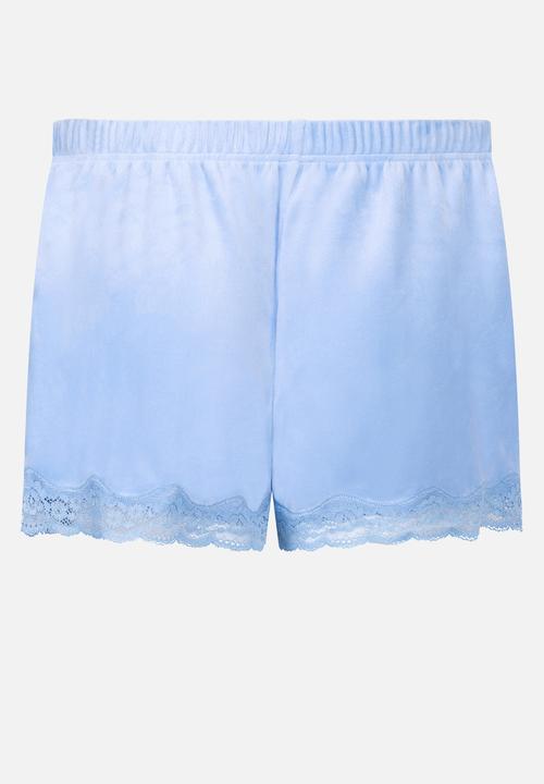 Hunkemoller - Short velours scallop lace - serenity