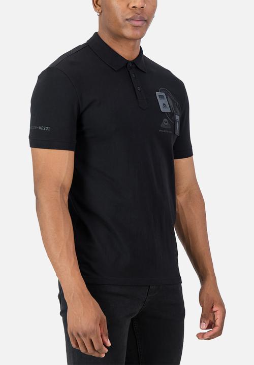 S.P.C.C - Recon Escalade Golfer  - Black Slimline Fit Fashion Polos Black