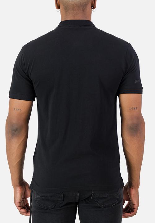 S.P.C.C - Recon Escalade Golfer  - Black Slimline Fit Fashion Polos Black