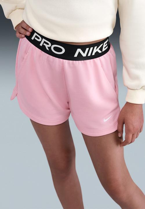 Nike - Girls Np Dri-Fit Fleece Short -Med Soft Pink/Med Soft Pink/Black/White