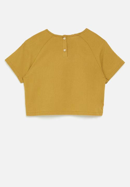 Pop Candy - Coin pocket raglan tee - mustard yellow