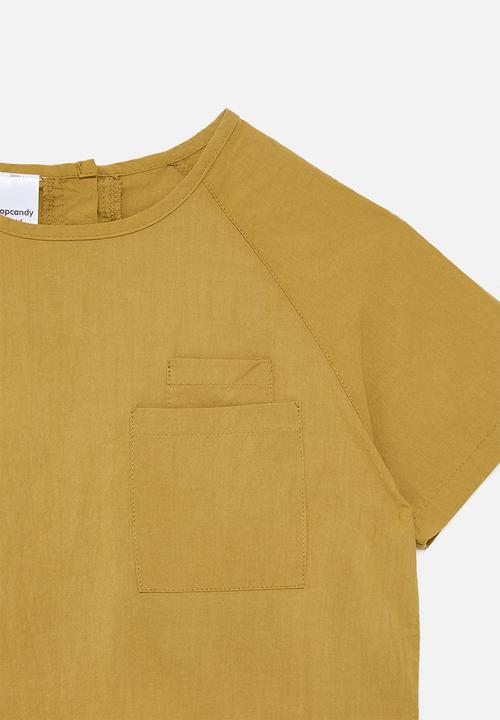 Pop Candy - Coin pocket raglan tee - mustard yellow