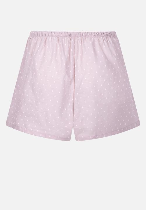 Hunkemoller - Short cotton dobby - pink