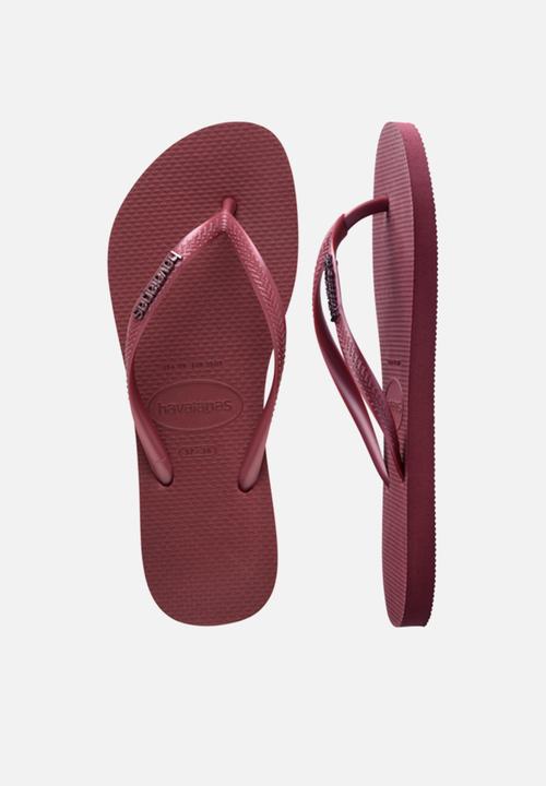Havaianas - Slim Logo Metallic Amaranth - burgundy