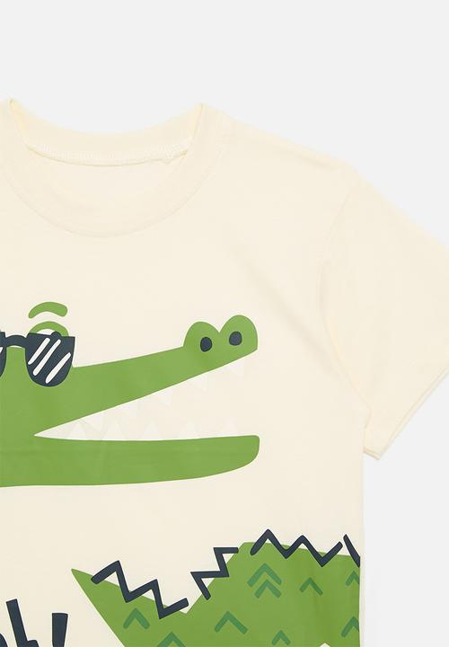 Pop Candy - Croc print tee - ecru