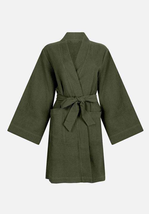 Hunkemoller - Kimono short waffle - kambaba