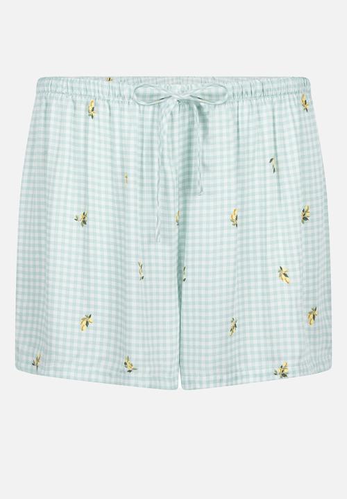 Hunkemoller - Short viscose check print - green