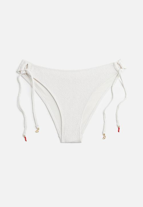 H&M - Tie tanga cheeky bikini bottoms - white