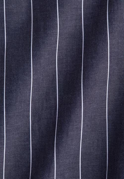 H&M - Cotton drawstring trousers - navy blue striped