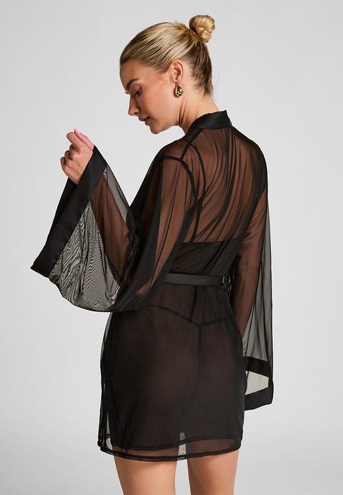 Hunkemoller - Kimono mesh maxime - caviar