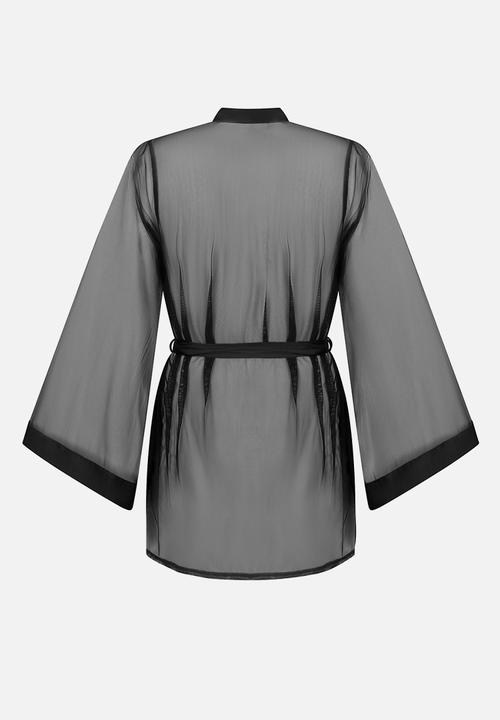 Hunkemoller - Kimono mesh maxime - caviar