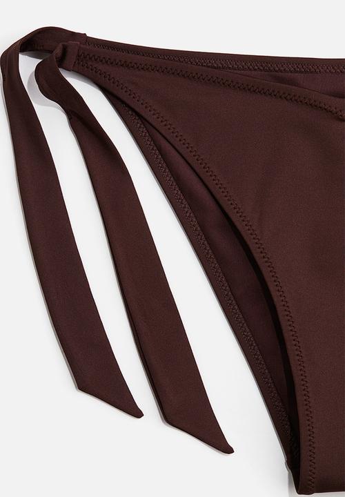 H&M - Tie tanga bikini bottoms - dark brown
