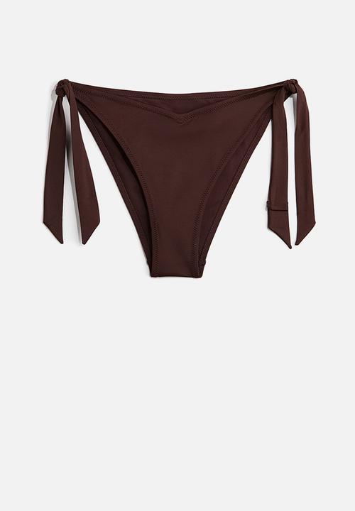 H&M - Tie tanga bikini bottoms - dark brown