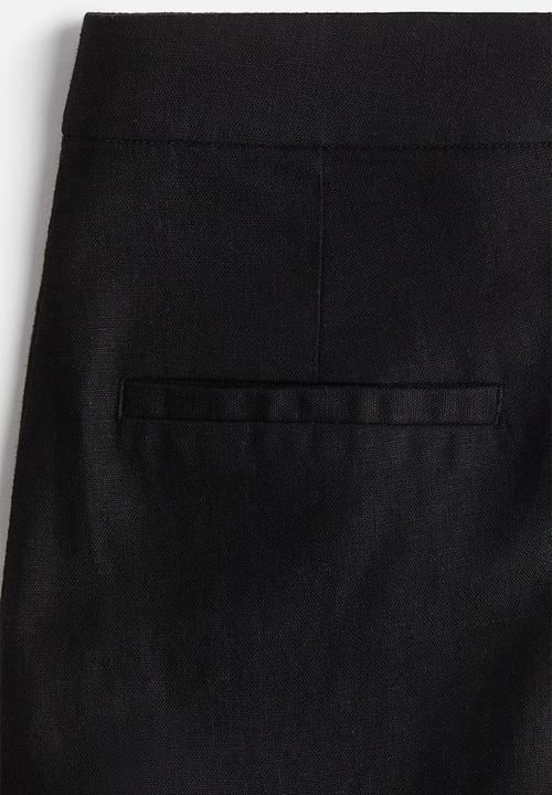 H&M - Tailored linen-blend trousers - black