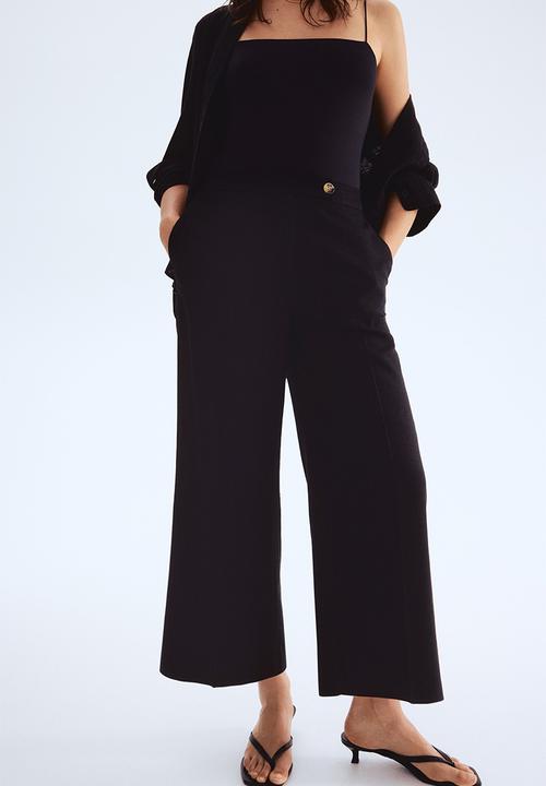 H&M - Tailored linen-blend trousers - black