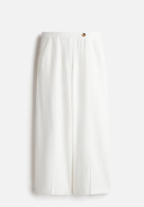 H&M - Tailored linen-blend trousers - white