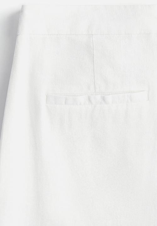 H&M - Tailored linen-blend trousers - white