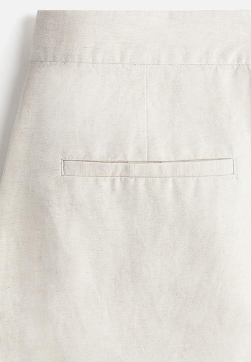 H&M - Tailored linen-blend trousers - light beige