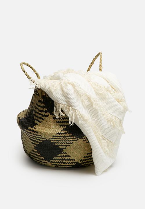 Sixth Floor - Plaid small belly basket