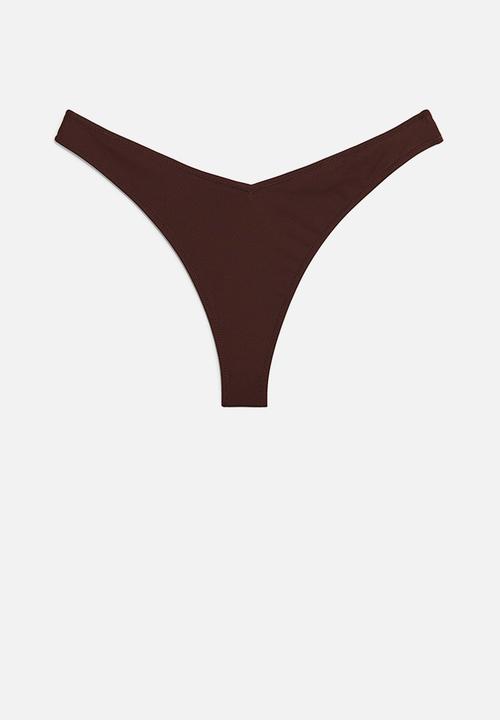 H&M - Thong bikini bottoms - dark brown