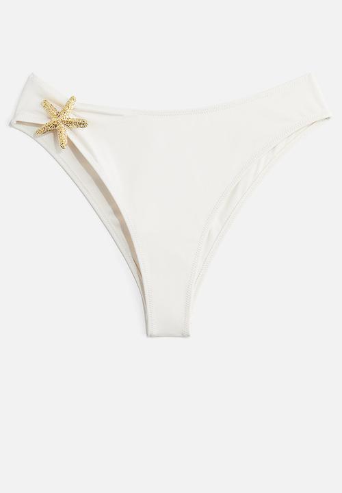 H&M - Starfish-detail brazilian bikini bottoms - cream 