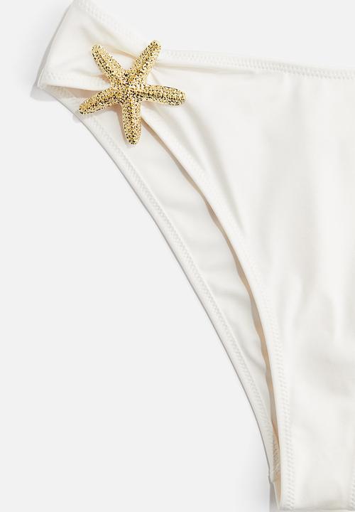H&M - Starfish-detail brazilian bikini bottoms - cream 