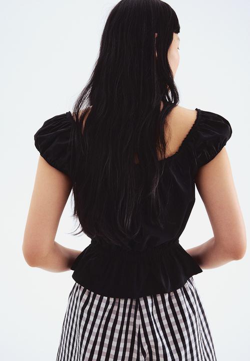 H&M - Short blouse - black