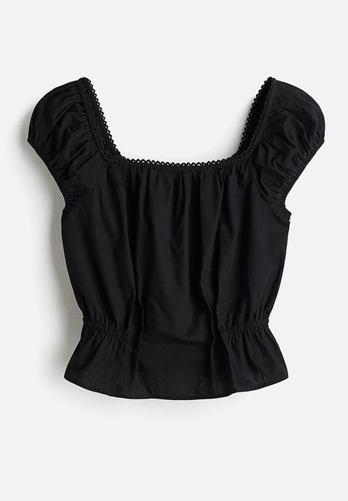H&M - Short blouse - black