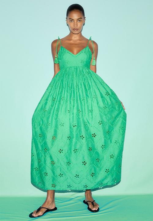 Broderie anglaise dress - green - 1287794001