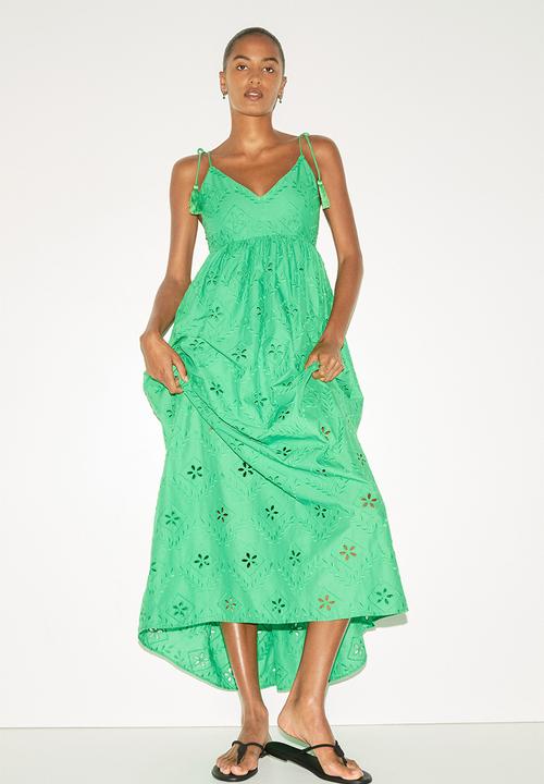 Broderie anglaise dress - green - 1287794001