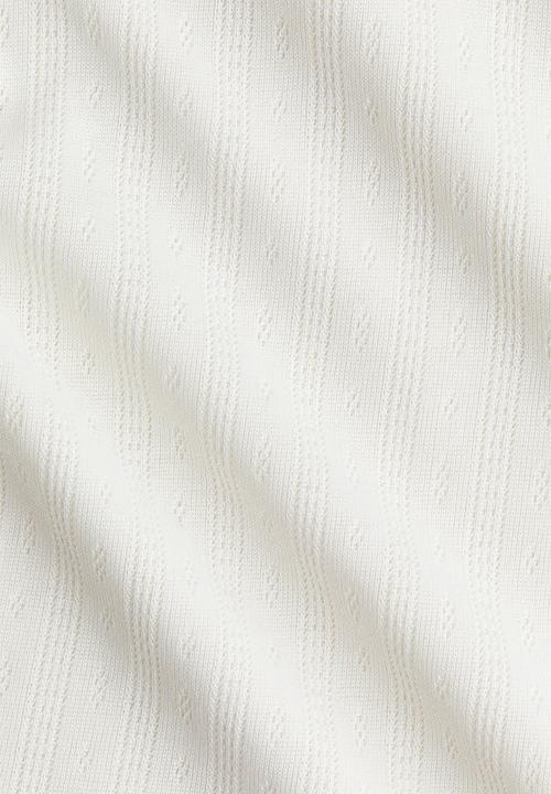 H&M - Pointelle-jersey dress - white