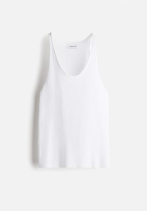 H&M - Rib-knit vest top - white